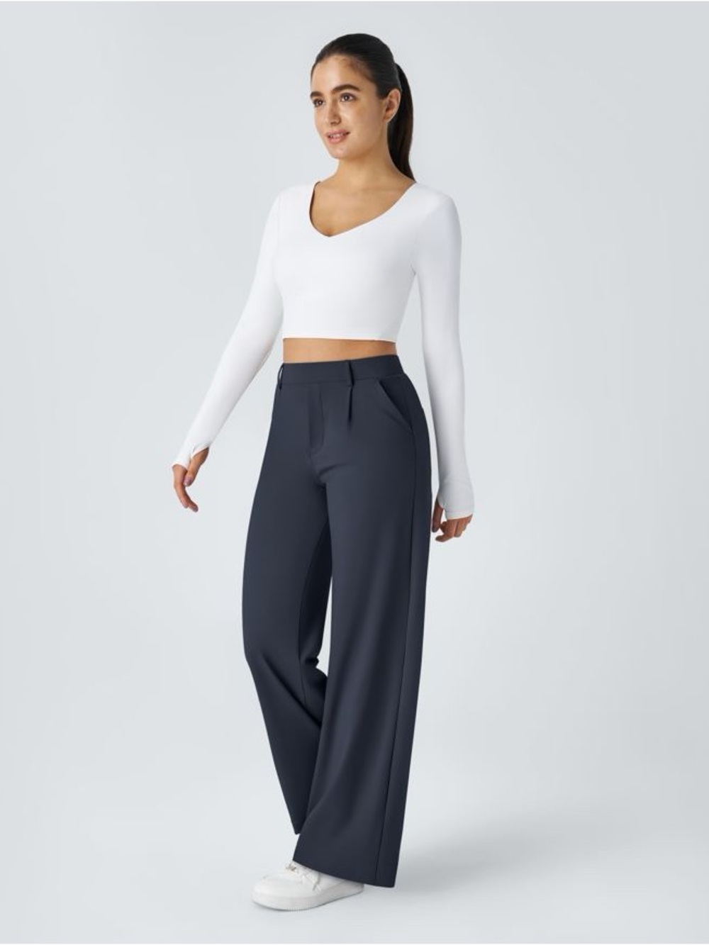 Halara Flex DayStretch High Waisted Pocket Straight Leg Work Pants NWT Sz Large
